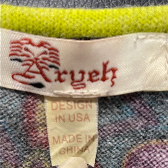 Anthropologie Aryeh Sweater Dress Size M Olive Green Mandala Print Wearable Art - Picture 3 of 11